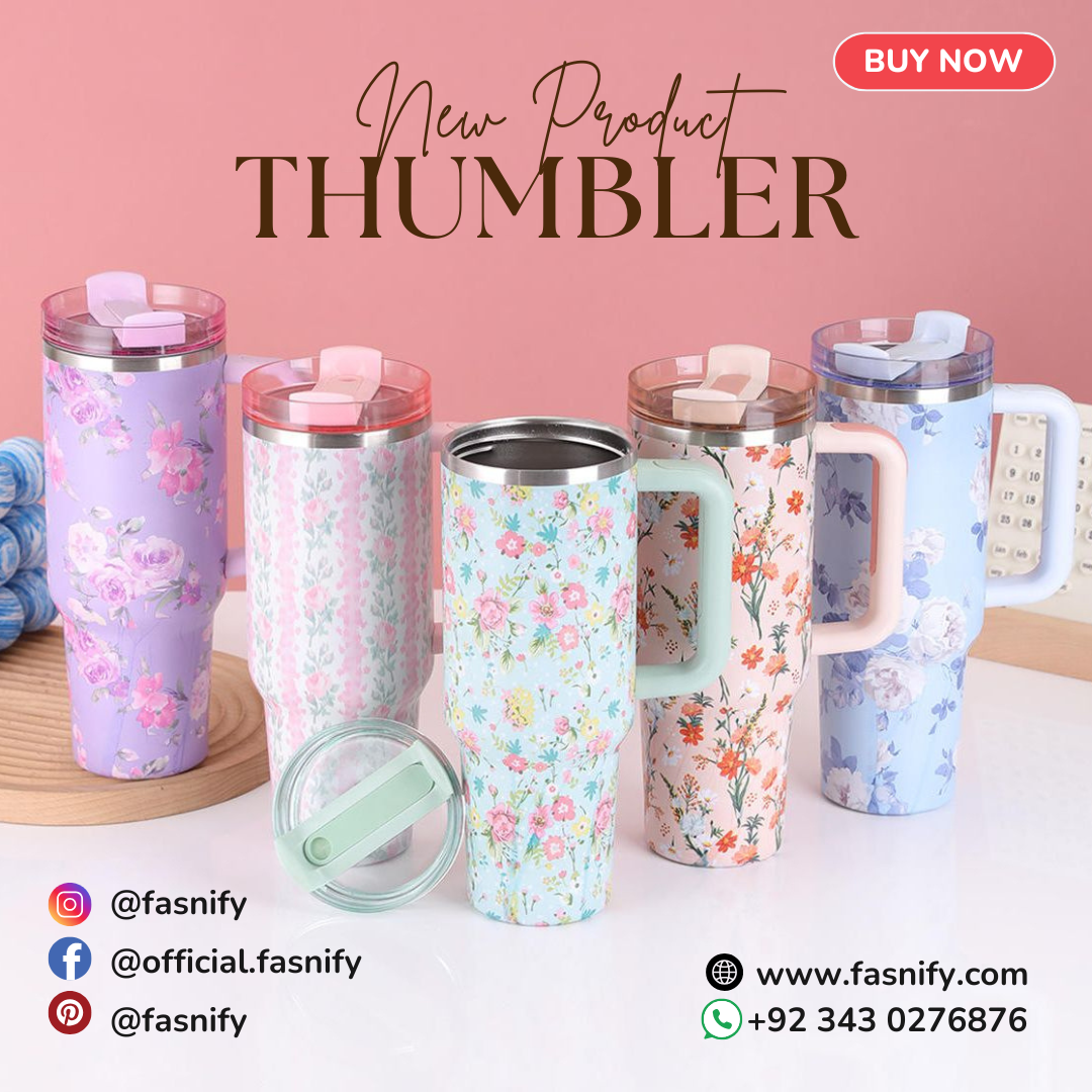40 OZ (1200 ML) Stainless Steel Tumbler with Handle & Straw | Hot & Cold Drinkware