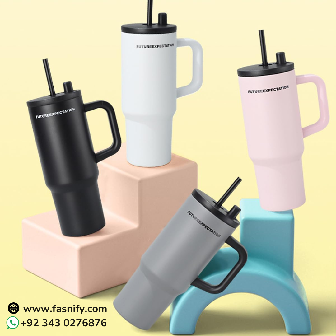 700ML Stainless Steel Tumbler with Handle & Straw | Hot & Cold Insulated Travel Cup
