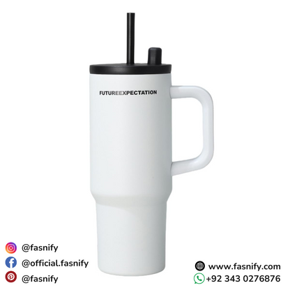 700ML Stainless Steel Tumbler with Handle & Straw | Hot & Cold Insulated Travel Cup
