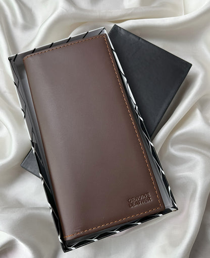 Slim Leather Long Wallet – Unisex Money & Card Holder with Elegant Design