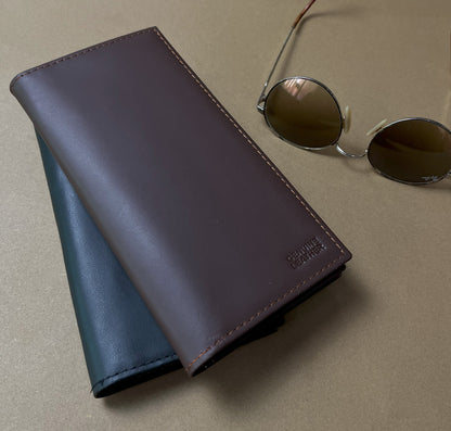 Slim Leather Long Wallet – Unisex Money & Card Holder with Elegant Design