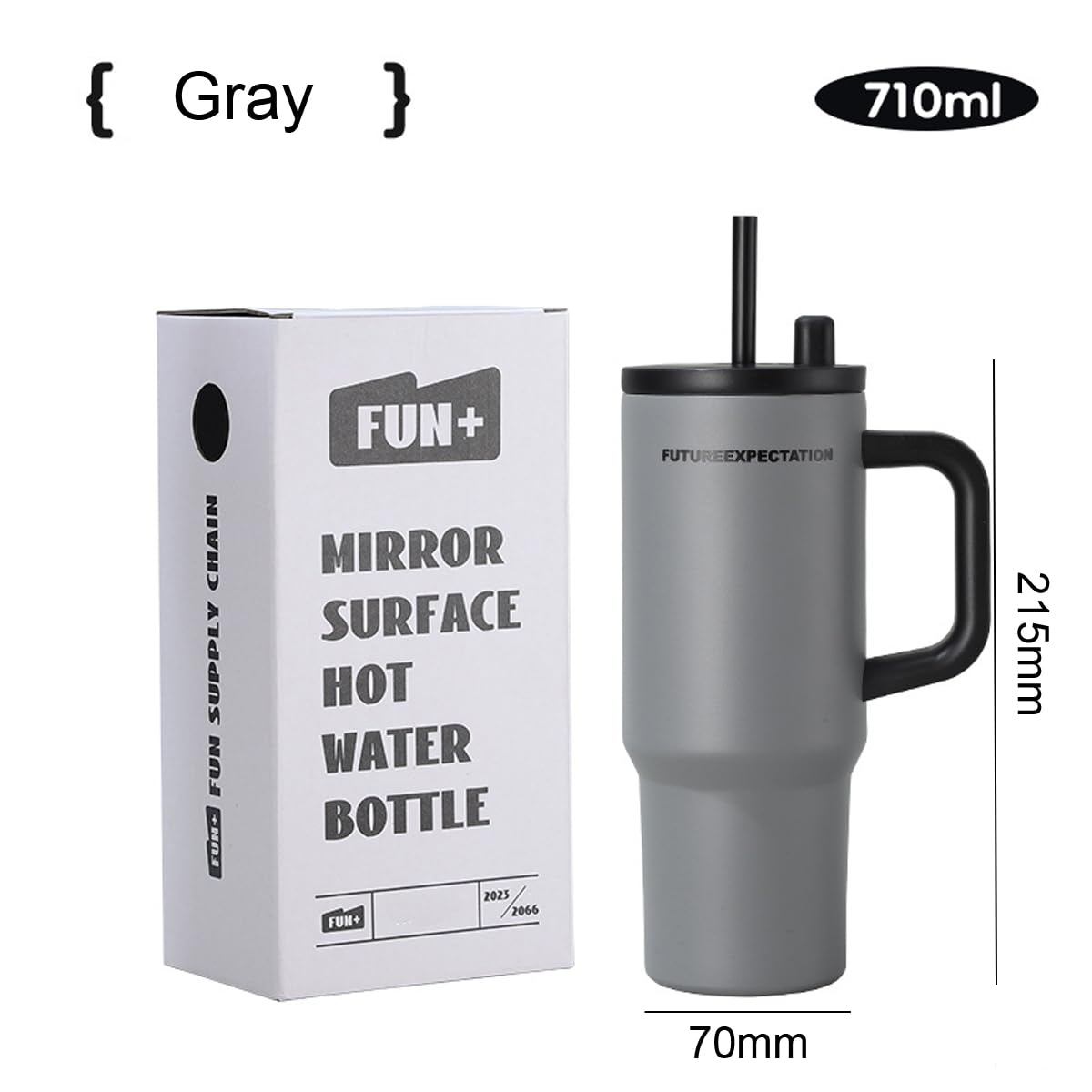 700ML Stainless Steel Tumbler with Handle & Straw | Hot & Cold Insulated Travel Cup