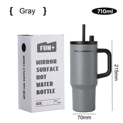 700ML Stainless Steel Tumbler with Handle & Straw | Hot & Cold Insulated Travel Cup